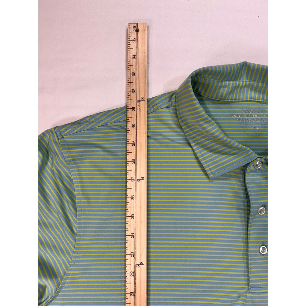 Vineyard Vines On-The-Go Sankaty Polo Shirt Mens 3XB Blue Green Striped Golf XL - Picture 5 of 7